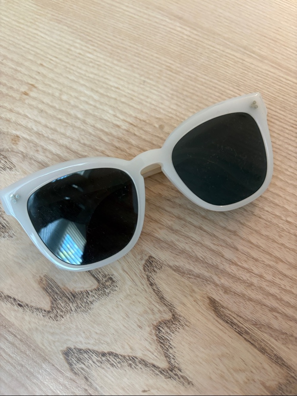 Oliver Peoples bone white sunglasses worn